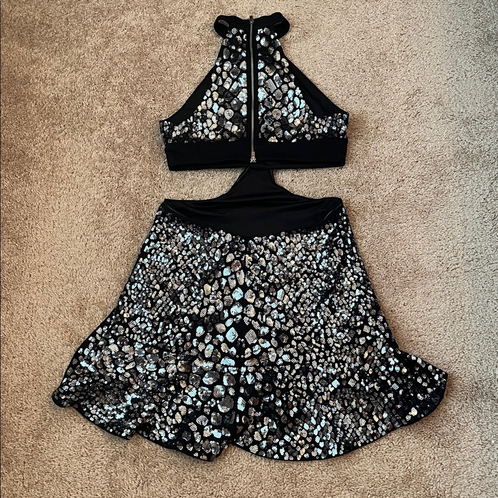 NWT Express Sequin Cut Out Fit & Flare Dress - Picture 5 of 9
